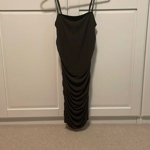 Olive green tight fitted dress from forever 21